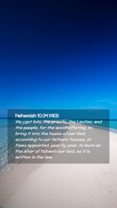 Picture 02 - Nehemiah 10:34 WEB Mobile Phone Wallpaper - We cast lots, the priests, the Levites, and the - Mobile Bible Verse Wallpaper