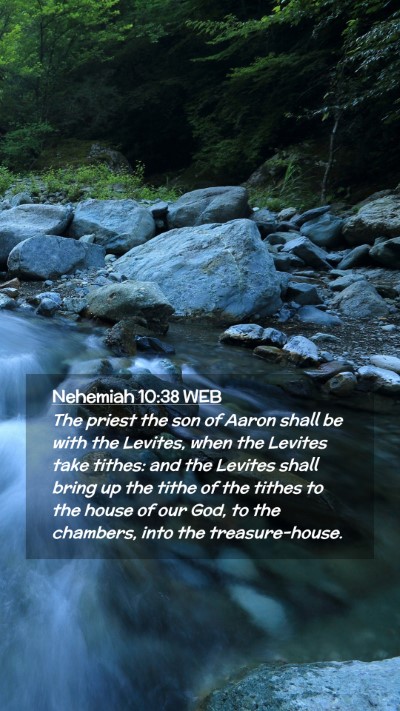Picture 02 - Nehemiah 10:38 WEB Mobile Phone Wallpaper - The priest the son of Aaron shall be with the - Mobile Bible Verse Wallpaper