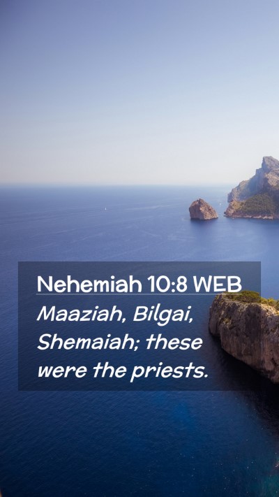Picture 02 - Nehemiah 10:8 WEB Mobile Phone Wallpaper - Maaziah, Bilgai, Shemaiah; these were the - Mobile Bible Verse Wallpaper