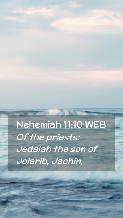 Picture 02 - Nehemiah 11:10 WEB Mobile Phone Wallpaper - Of the priests: Jedaiah the son of Joiarib, - Mobile Bible Verse Wallpaper