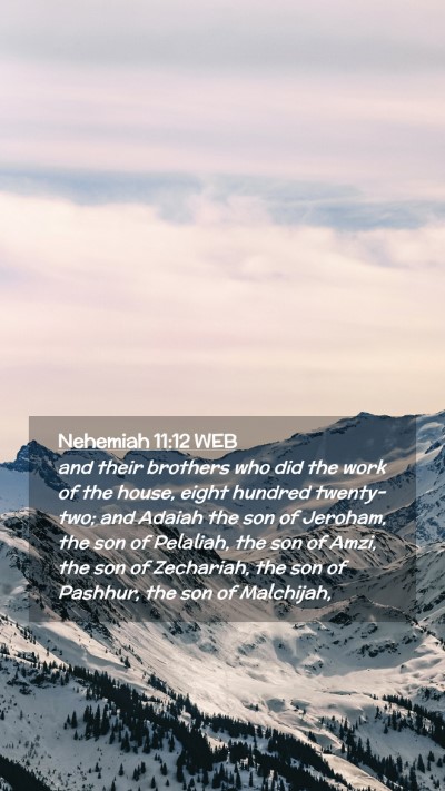 Picture 02 - Nehemiah 11:12 WEB Mobile Phone Wallpaper - and their brothers who did the work of the house, - Mobile Bible Verse Wallpaper