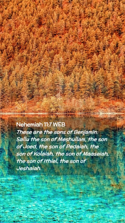 Picture 02 - Nehemiah 11:7 WEB Mobile Phone Wallpaper - These are the sons of Benjamin: Sallu the son of - Mobile Bible Verse Wallpaper