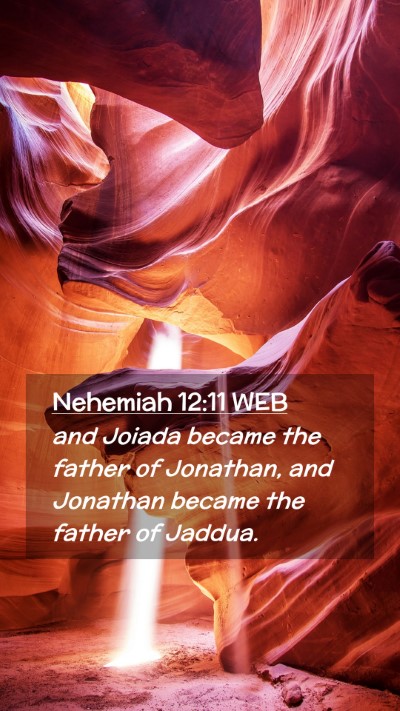 Picture 02 - Nehemiah 12:11 WEB Mobile Phone Wallpaper - and Joiada became the father of Jonathan, and - Mobile Bible Verse Wallpaper