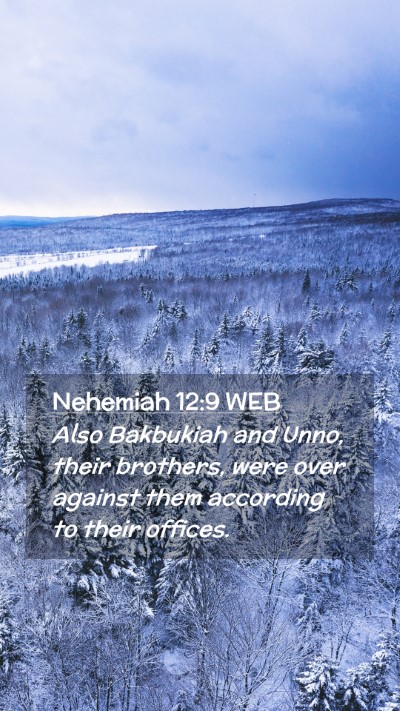 Picture 02 - Nehemiah 12:9 WEB Mobile Phone Wallpaper - Also Bakbukiah and Unno, their brothers, were - Mobile Bible Verse Wallpaper