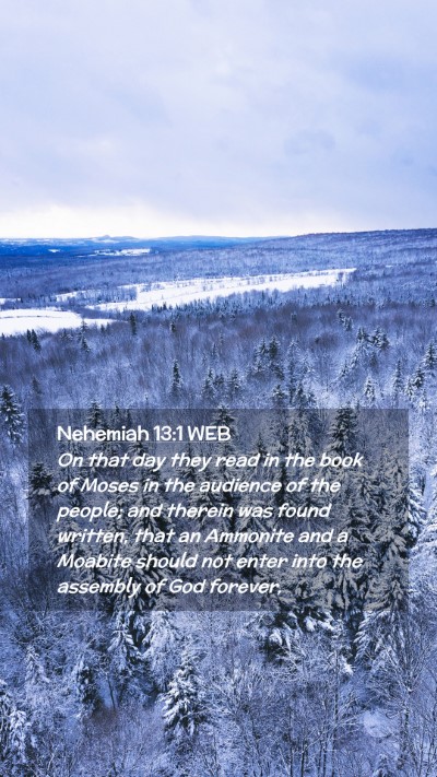Picture 02 - Nehemiah 13:1 WEB Mobile Phone Wallpaper - On that day they read in the book of Moses in the - Mobile Bible Verse Wallpaper
