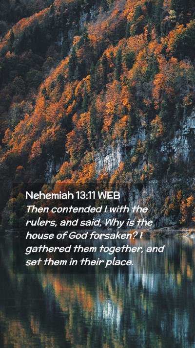 Picture 02 - Nehemiah 13:11 WEB Mobile Phone Wallpaper - Then contended I with the rulers, and said, Why - Mobile Bible Verse Wallpaper