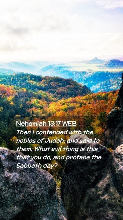 Picture 02 - Nehemiah 13:17 WEB Mobile Phone Wallpaper - Then I contended with the nobles of Judah, and - Mobile Bible Verse Wallpaper