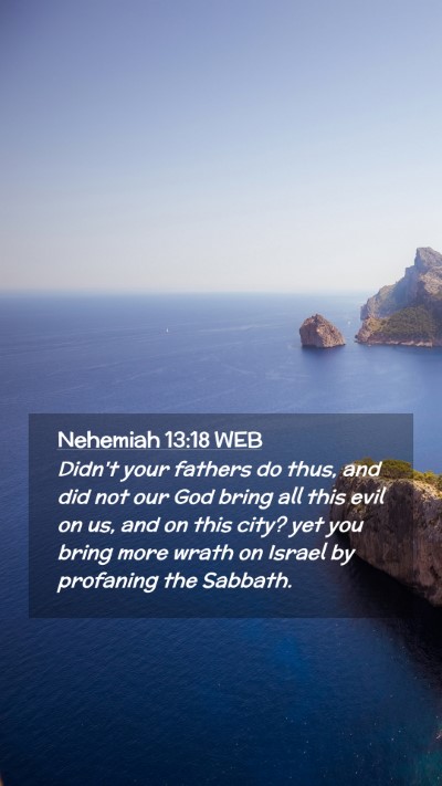 Picture 02 - Nehemiah 13:18 WEB Mobile Phone Wallpaper - Didn't your fathers do thus, and did not our God - Mobile Bible Verse Wallpaper