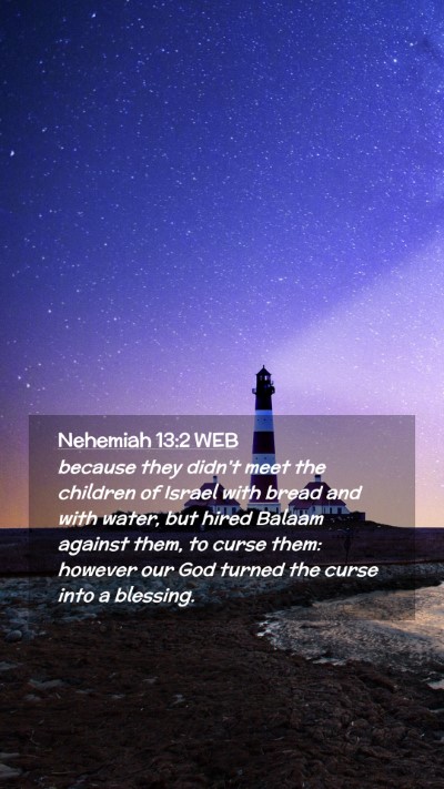 Picture 02 - Nehemiah 13:2 WEB Mobile Phone Wallpaper - because they didn't meet the children of Israel - Mobile Bible Verse Wallpaper