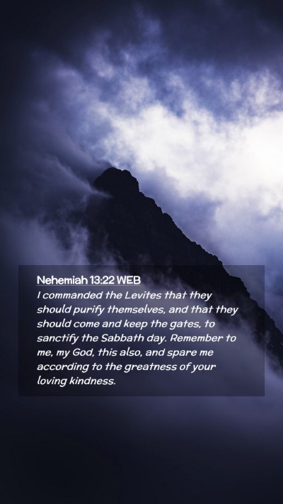 Picture 02 - Nehemiah 13:22 WEB Mobile Phone Wallpaper - I commanded the Levites that they should purify - Mobile Bible Verse Wallpaper