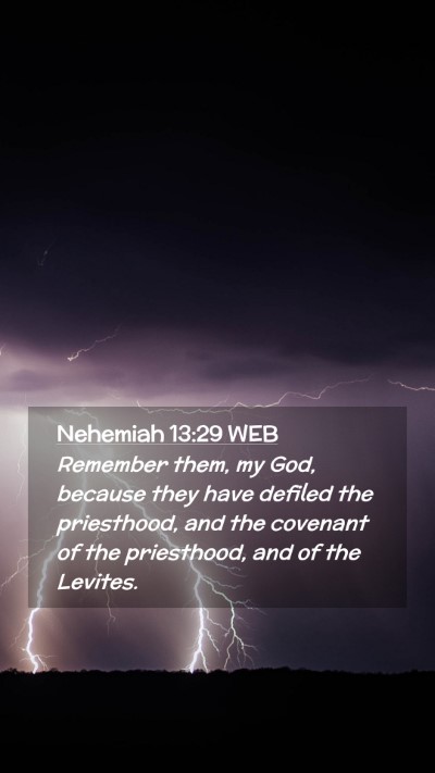 Picture 02 - Nehemiah 13:29 WEB Mobile Phone Wallpaper - Remember them, my God, because they have defiled - Mobile Bible Verse Wallpaper