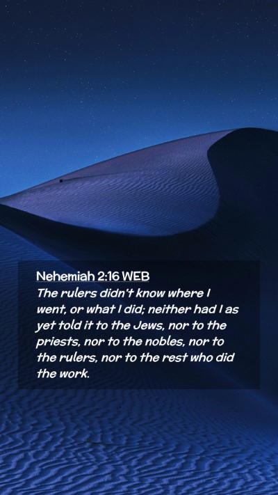 Picture 02 - Nehemiah 2:16 WEB Mobile Phone Wallpaper - The rulers didn't know where I went, or what I - Mobile Bible Verse Wallpaper