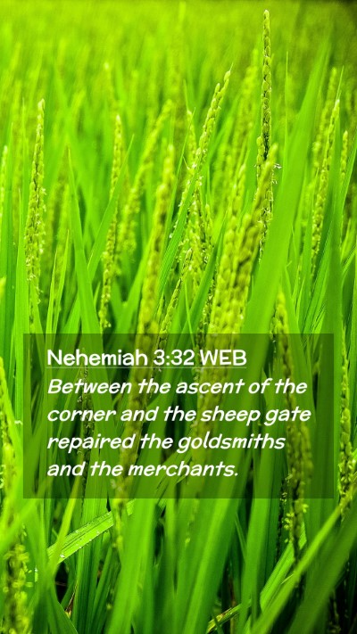 Picture 02 - Nehemiah 3:32 WEB Mobile Phone Wallpaper - Between the ascent of the corner and the sheep - Mobile Bible Verse Wallpaper