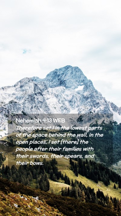 Picture 02 - Nehemiah 4:13 WEB Mobile Phone Wallpaper - Therefore set I in the lowest parts of the space - Mobile Bible Verse Wallpaper