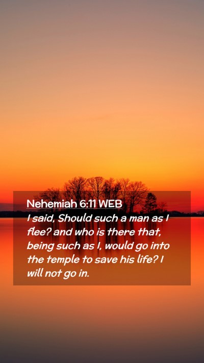 Picture 02 - Nehemiah 6:11 WEB Mobile Phone Wallpaper - I said, Should such a man as I flee? and who is - Mobile Bible Verse Wallpaper