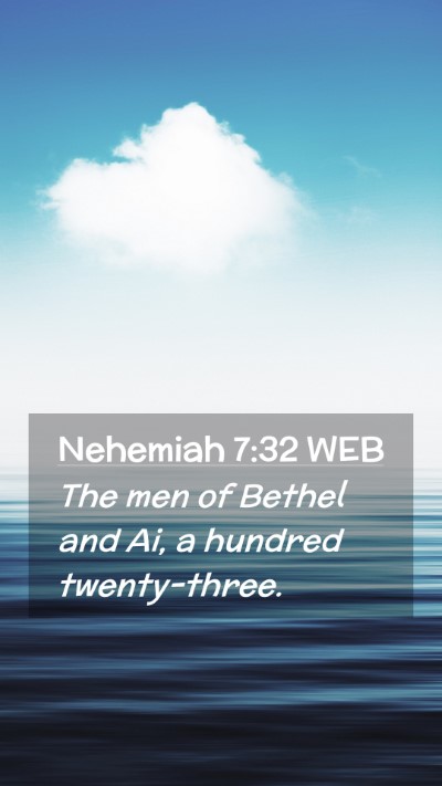 Picture 02 - Nehemiah 7:32 WEB Mobile Phone Wallpaper - The men of Bethel and Ai, a hundred - Mobile Bible Verse Wallpaper