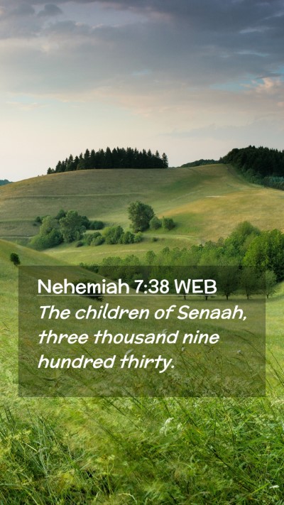 Picture 02 - Nehemiah 7:38 WEB Mobile Phone Wallpaper - The children of Senaah, three thousand nine - Mobile Bible Verse Wallpaper