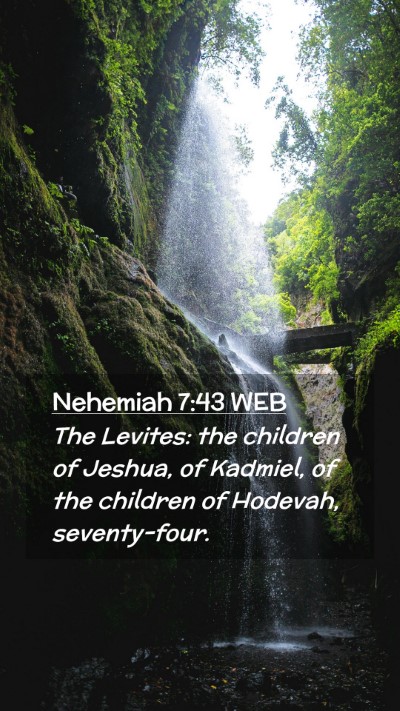 Picture 02 - Nehemiah 7:43 WEB Mobile Phone Wallpaper - The Levites: the children of Jeshua, of Kadmiel, - Mobile Bible Verse Wallpaper