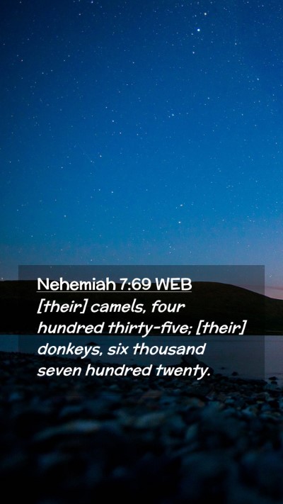 Picture 02 - Nehemiah 7:69 WEB Mobile Phone Wallpaper - [their] camels, four hundred thirty-five; [their] - Mobile Bible Verse Wallpaper