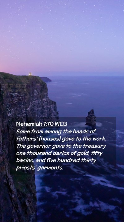 Picture 02 - Nehemiah 7:70 WEB Mobile Phone Wallpaper - Some from among the heads of fathers' [houses] - Mobile Bible Verse Wallpaper