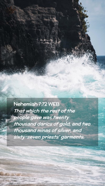 Picture 02 - Nehemiah 7:72 WEB Mobile Phone Wallpaper - That which the rest of the people gave was twenty - Mobile Bible Verse Wallpaper