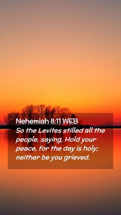 Picture 02 - Nehemiah 8:11 WEB Mobile Phone Wallpaper - So the Levites stilled all the people, saying, - Mobile Bible Verse Wallpaper