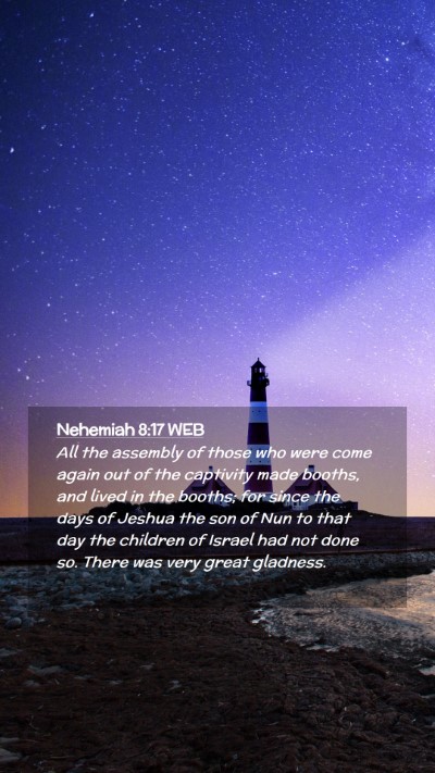 Picture 02 - Nehemiah 8:17 WEB Mobile Phone Wallpaper - All the assembly of those who were come again out - Mobile Bible Verse Wallpaper