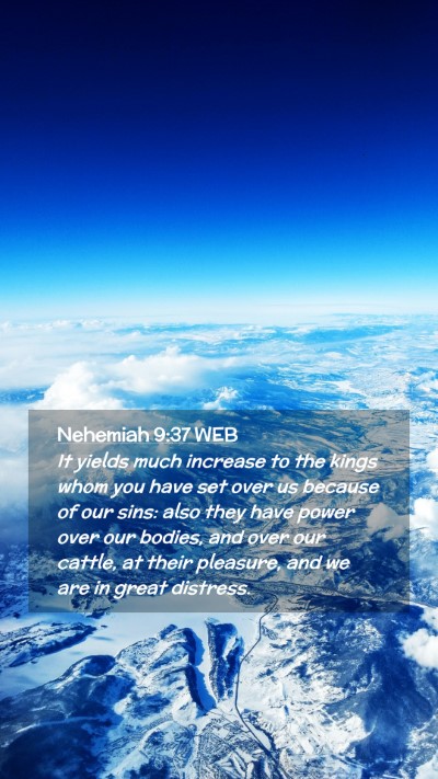 Picture 02 - Nehemiah 9:37 WEB Mobile Phone Wallpaper - It yields much increase to the kings whom you - Mobile Bible Verse Wallpaper