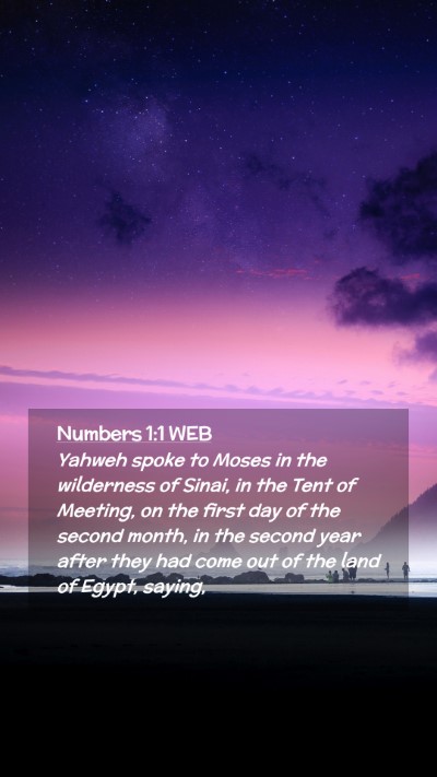 Picture 02 - Numbers 1:1 WEB Mobile Phone Wallpaper - Yahweh spoke to Moses in the wilderness of Sinai, - Mobile Bible Verse Wallpaper