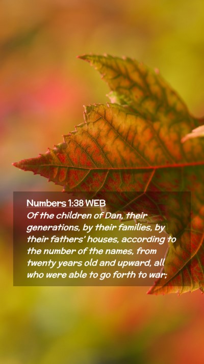 Picture 02 - Numbers 1:38 WEB Mobile Phone Wallpaper - Of the children of Dan, their generations, by - Mobile Bible Verse Wallpaper