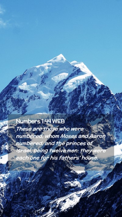 Picture 02 - Numbers 1:44 WEB Mobile Phone Wallpaper - These are those who were numbered, whom Moses and - Mobile Bible Verse Wallpaper