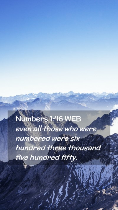 Picture 02 - Numbers 1:46 WEB Mobile Phone Wallpaper - even all those who were numbered were six hundred - Mobile Bible Verse Wallpaper