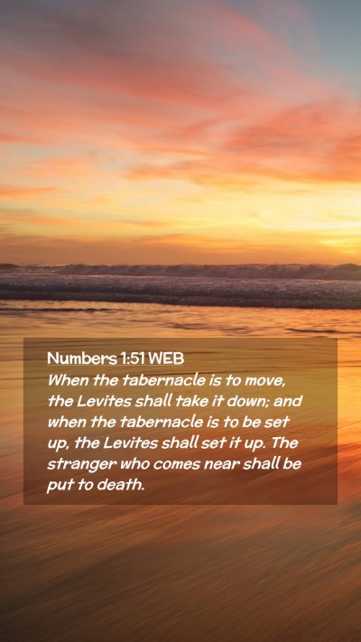 Picture 02 - Numbers 1:51 WEB Mobile Phone Wallpaper - When the tabernacle is to move, the Levites shall - Mobile Bible Verse Wallpaper