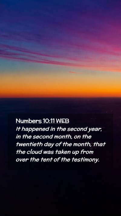 Picture 02 - Numbers 10:11 WEB Mobile Phone Wallpaper - It happened in the second year, in the second - Mobile Bible Verse Wallpaper