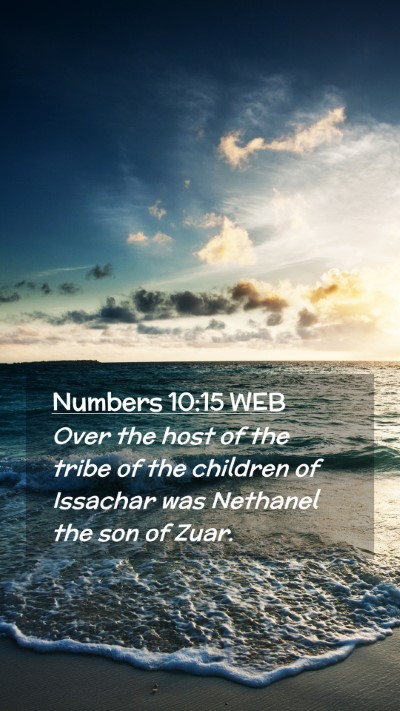 Picture 02 - Numbers 10:15 WEB Mobile Phone Wallpaper - Over the host of the tribe of the children of - Mobile Bible Verse Wallpaper