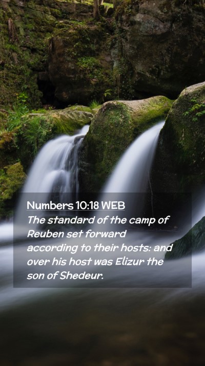 Picture 02 - Numbers 10:18 WEB Mobile Phone Wallpaper - The standard of the camp of Reuben set forward - Mobile Bible Verse Wallpaper