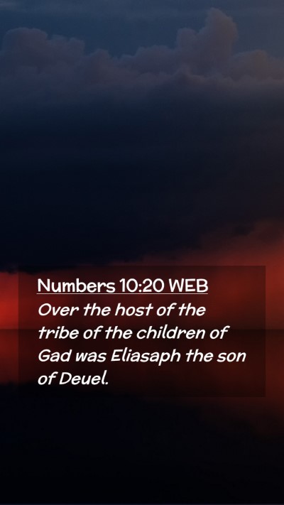Picture 02 - Numbers 10:20 WEB Mobile Phone Wallpaper - Over the host of the tribe of the children of Gad - Mobile Bible Verse Wallpaper