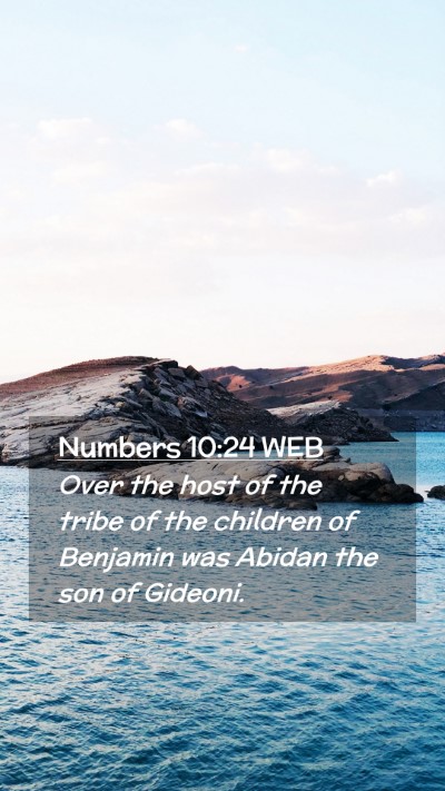 Picture 02 - Numbers 10:24 WEB Mobile Phone Wallpaper - Over the host of the tribe of the children of - Mobile Bible Verse Wallpaper