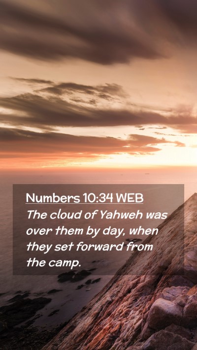 Picture 02 - Numbers 10:34 WEB Mobile Phone Wallpaper - The cloud of Yahweh was over them by day, when - Mobile Bible Verse Wallpaper