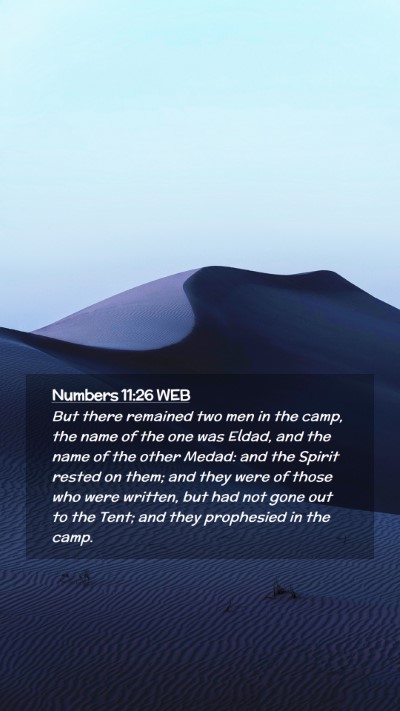 Picture 02 - Numbers 11:26 WEB Mobile Phone Wallpaper - But there remained two men in the camp, the name - Mobile Bible Verse Wallpaper