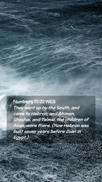 Picture 02 - Numbers 13:22 WEB Mobile Phone Wallpaper - They went up by the South, and came to Hebron; - Mobile Bible Verse Wallpaper
