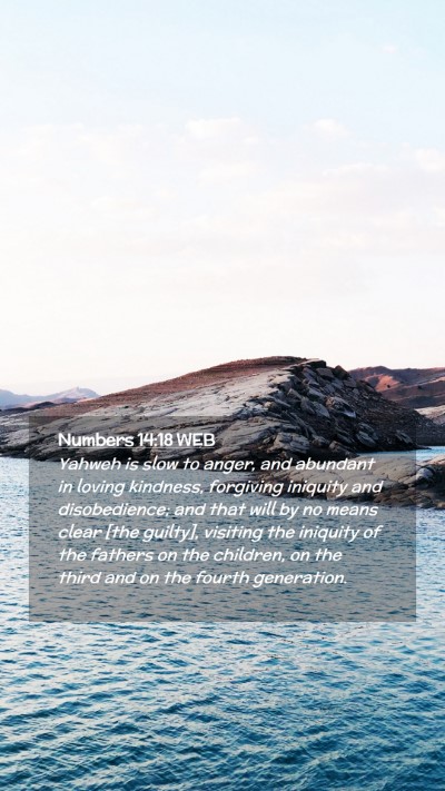 Picture 02 - Numbers 14:18 WEB Mobile Phone Wallpaper - Yahweh is slow to anger, and abundant in loving - Mobile Bible Verse Wallpaper