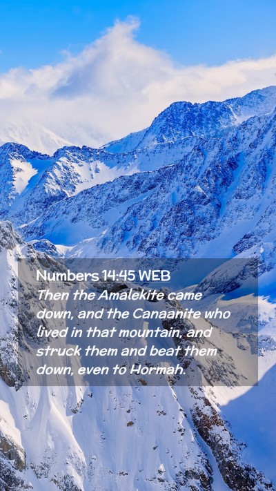 Picture 02 - Numbers 14:45 WEB Mobile Phone Wallpaper - Then the Amalekite came down, and the Canaanite - Mobile Bible Verse Wallpaper