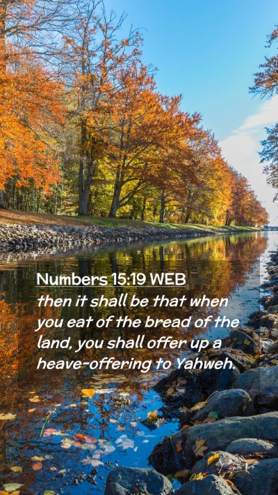 Picture 02 - Numbers 15:19 WEB Mobile Phone Wallpaper - then it shall be that when you eat of the bread - Mobile Bible Verse Wallpaper