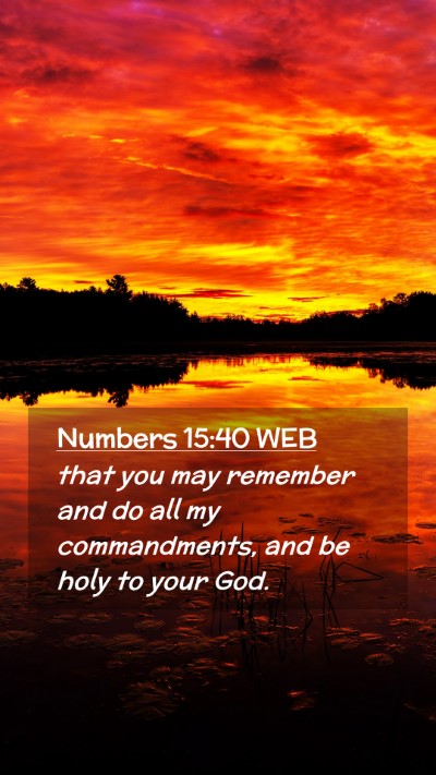 Picture 02 - Numbers 15:40 WEB Mobile Phone Wallpaper - that you may remember and do all my commandments, - Mobile Bible Verse Wallpaper