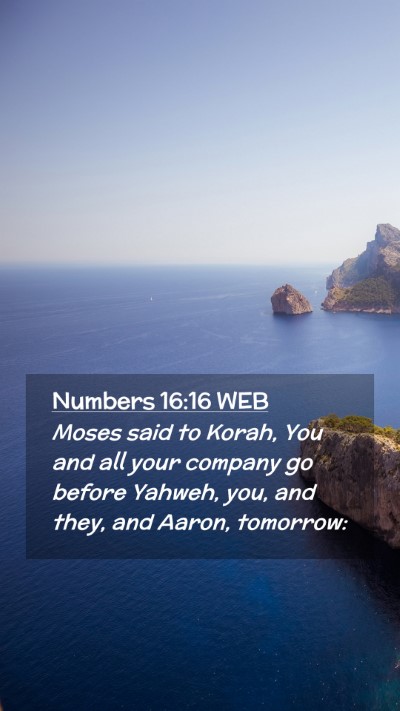 Picture 02 - Numbers 16:16 WEB Mobile Phone Wallpaper - Moses said to Korah, You and all your company go - Mobile Bible Verse Wallpaper