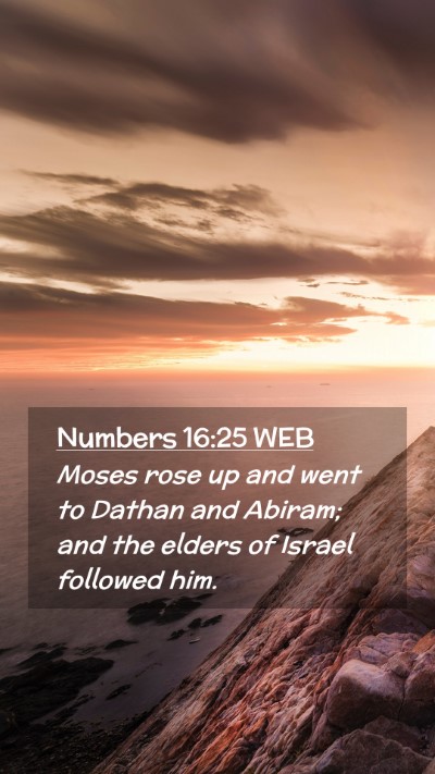 Picture 02 - Numbers 16:25 WEB Mobile Phone Wallpaper - Moses rose up and went to Dathan and Abiram; and - Mobile Bible Verse Wallpaper