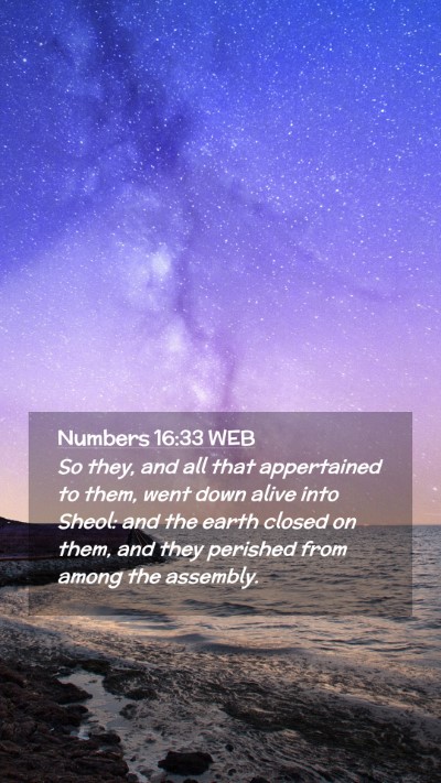 Picture 02 - Numbers 16:33 WEB Mobile Phone Wallpaper - So they, and all that appertained to them, went - Mobile Bible Verse Wallpaper