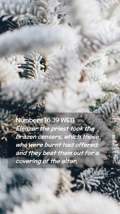 Picture 02 - Numbers 16:39 WEB Mobile Phone Wallpaper - Eleazar the priest took the brazen censers, which - Mobile Bible Verse Wallpaper
