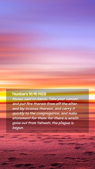 Picture 02 - Numbers 16:46 WEB Mobile Phone Wallpaper - Moses said to Aaron, Take your censer, and put - Mobile Bible Verse Wallpaper